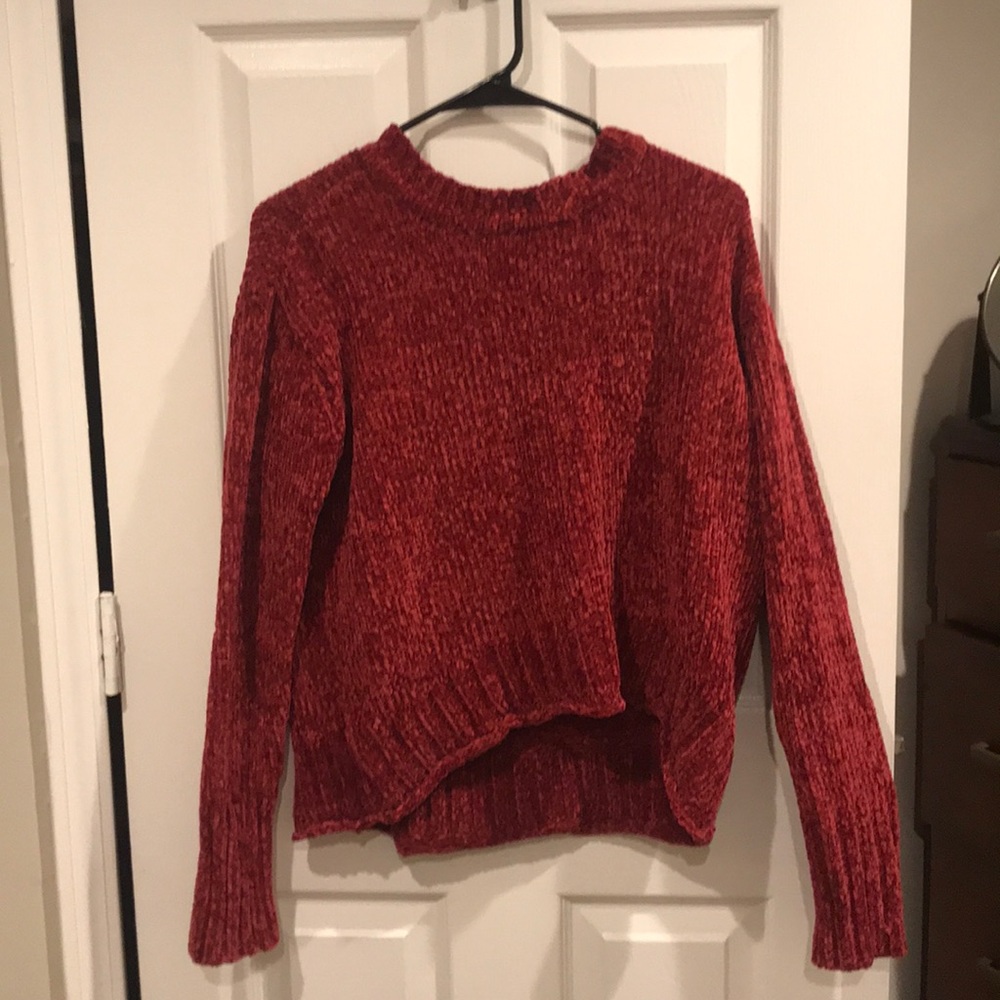 Red cropped sweater